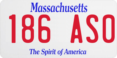 MA license plate 186AS0