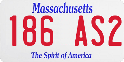 MA license plate 186AS2