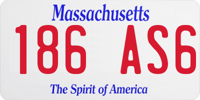 MA license plate 186AS6
