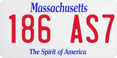 MA license plate 186AS7