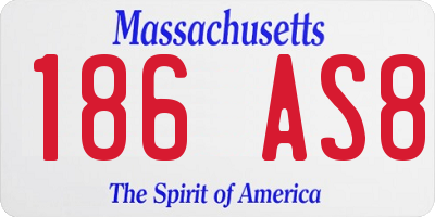 MA license plate 186AS8