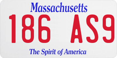 MA license plate 186AS9