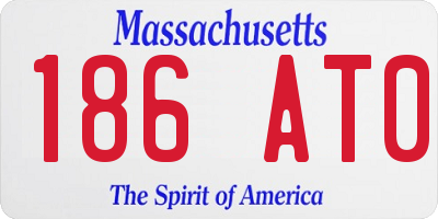 MA license plate 186AT0