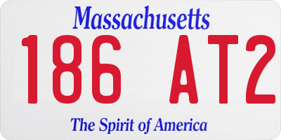 MA license plate 186AT2