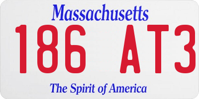 MA license plate 186AT3