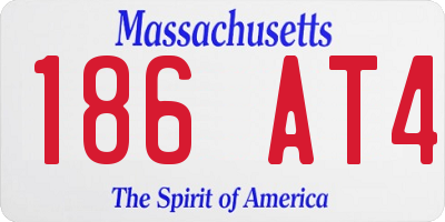 MA license plate 186AT4