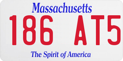 MA license plate 186AT5