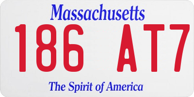 MA license plate 186AT7