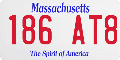 MA license plate 186AT8