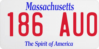 MA license plate 186AU0