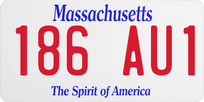 MA license plate 186AU1