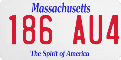 MA license plate 186AU4