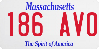 MA license plate 186AV0