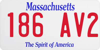MA license plate 186AV2
