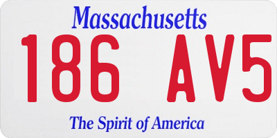 MA license plate 186AV5