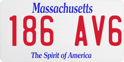MA license plate 186AV6