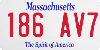 MA license plate 186AV7