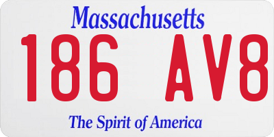 MA license plate 186AV8