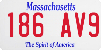 MA license plate 186AV9
