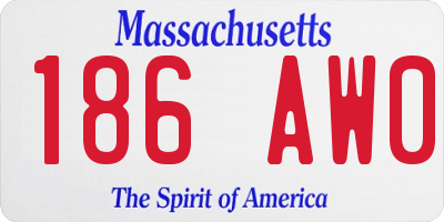 MA license plate 186AW0