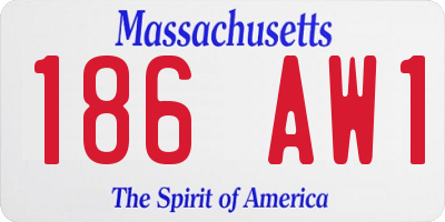 MA license plate 186AW1