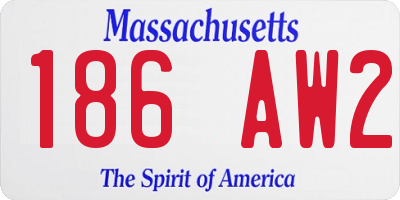 MA license plate 186AW2