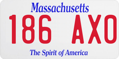 MA license plate 186AX0