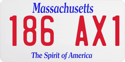 MA license plate 186AX1
