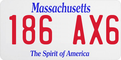 MA license plate 186AX6