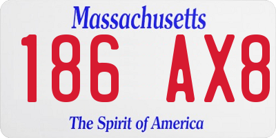 MA license plate 186AX8