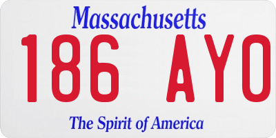 MA license plate 186AY0