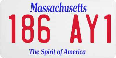MA license plate 186AY1
