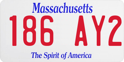 MA license plate 186AY2