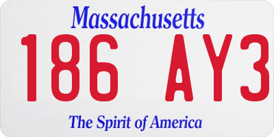 MA license plate 186AY3