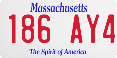 MA license plate 186AY4