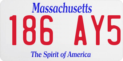 MA license plate 186AY5