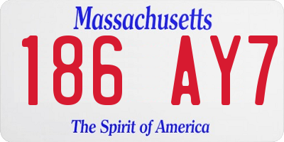 MA license plate 186AY7