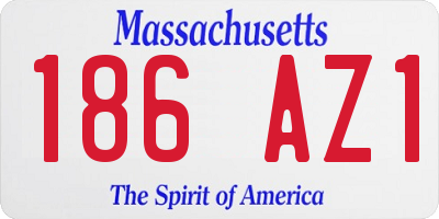 MA license plate 186AZ1