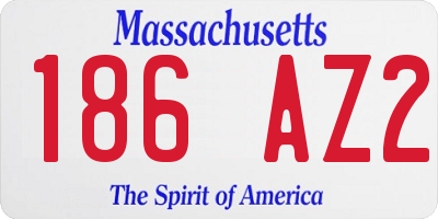 MA license plate 186AZ2