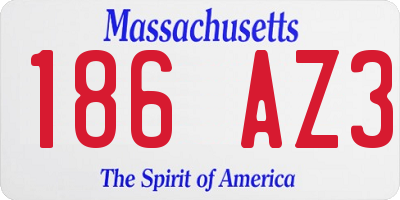 MA license plate 186AZ3