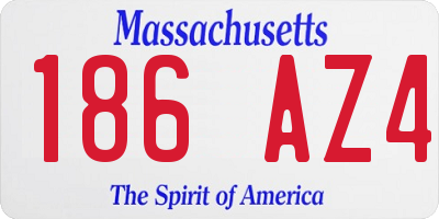 MA license plate 186AZ4