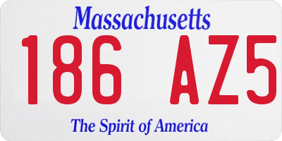 MA license plate 186AZ5