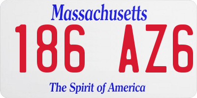 MA license plate 186AZ6