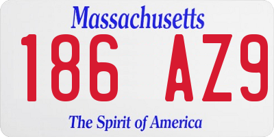 MA license plate 186AZ9