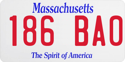 MA license plate 186BA0