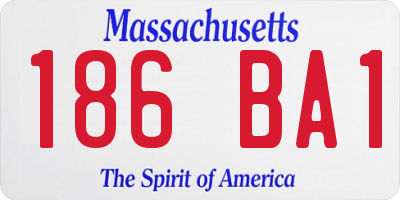 MA license plate 186BA1