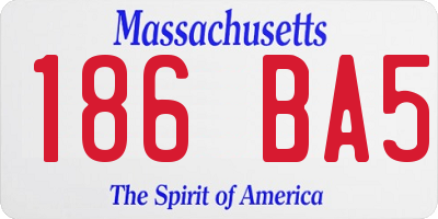 MA license plate 186BA5