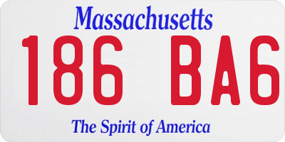 MA license plate 186BA6