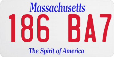 MA license plate 186BA7