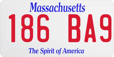 MA license plate 186BA9